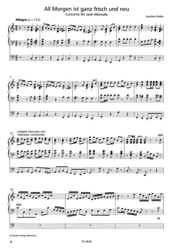 Orgelsolo Notenversand Orgel Choralconcerti für Ein & Auszug
